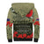 ANZAC Day We Remember Sherpa Hoodie Maori Silver Fern Camouflage Motif