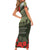 ANZAC Day We Remember Short Sleeve Bodycon Dress Maori Silver Fern Camouflage Motif