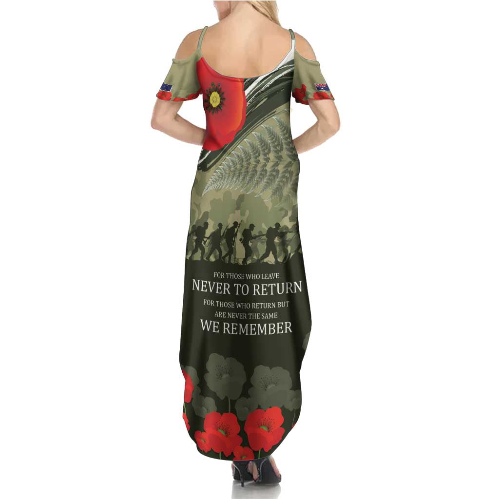 ANZAC Day We Remember Summer Maxi Dress Maori Silver Fern Camouflage Motif LT9 - Polynesian Pride