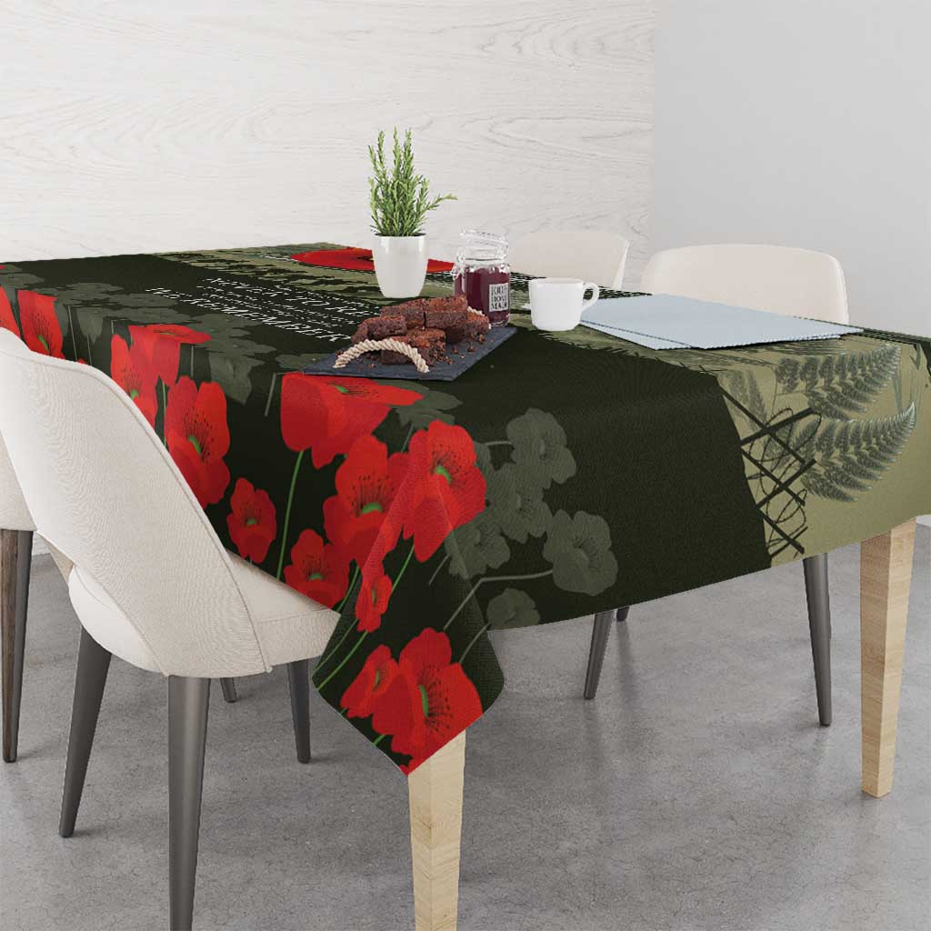 ANZAC Day We Remember Tablecloth Maori Silver Fern Camouflage Motif LT9 - Polynesian Pride
