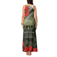 ANZAC Day We Remember Tank Maxi Dress Maori Silver Fern Camouflage Motif LT9 - Polynesian Pride