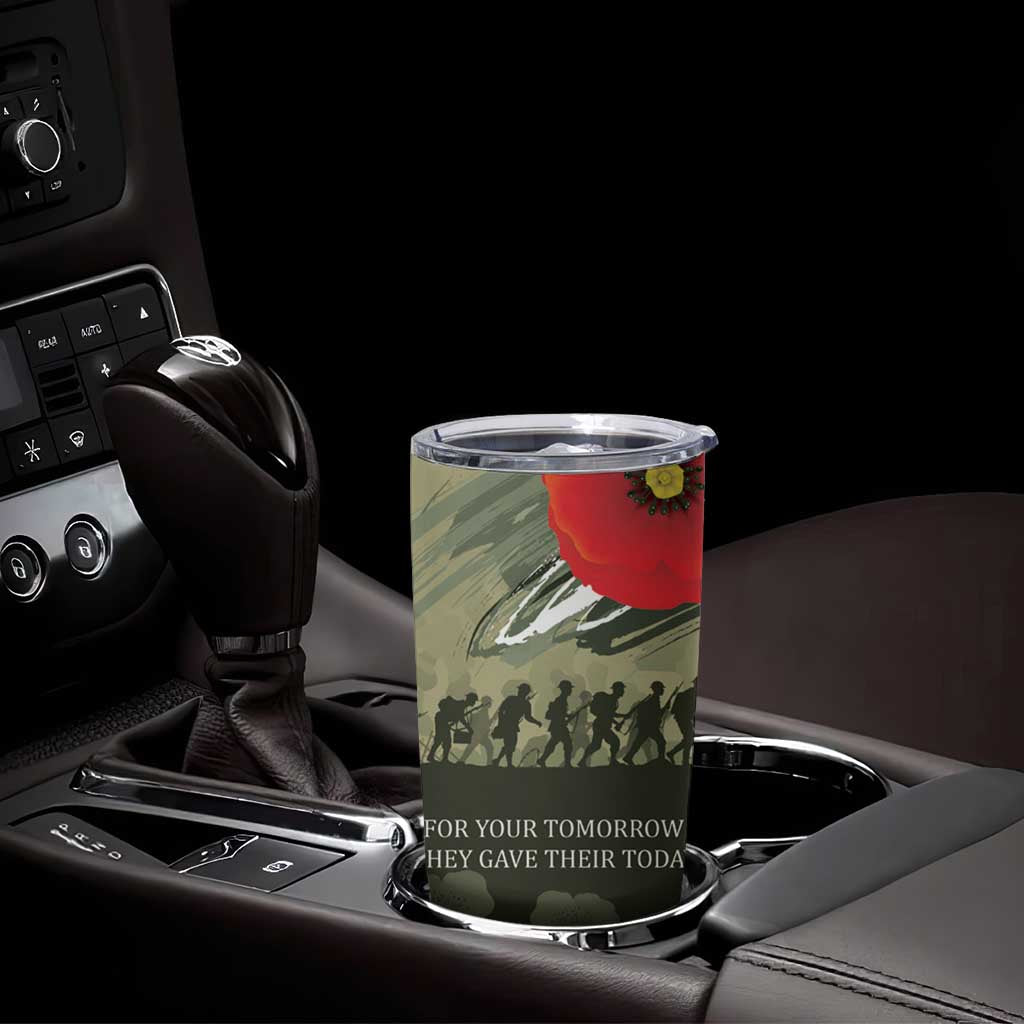 ANZAC Day We Remember Tumbler Cup Maori Silver Fern Camouflage Motif LT9 - Polynesian Pride