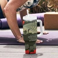 ANZAC Day We Remember Tumbler With Handle Maori Silver Fern Camouflage Motif LT9 - Polynesian Pride