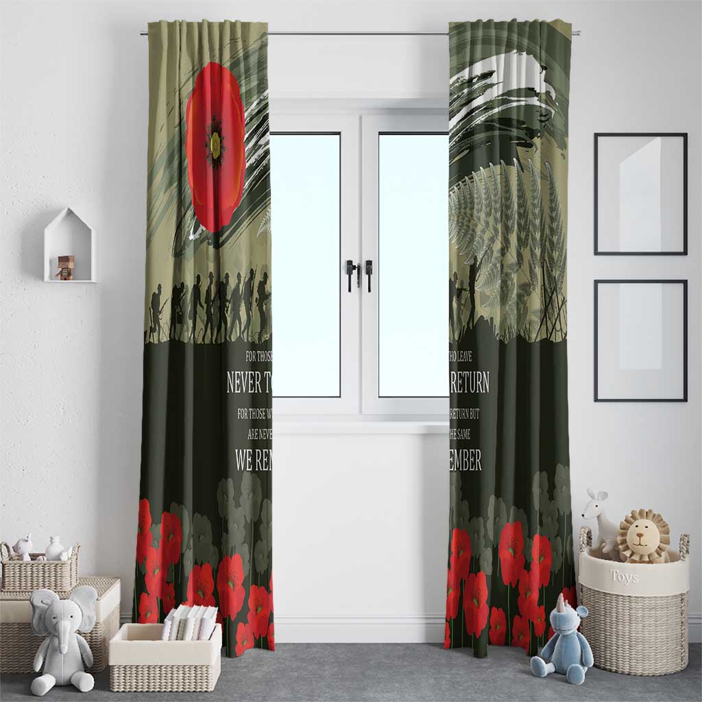 ANZAC Day We Remember Window Curtain Maori Silver Fern Camouflage Motif LT9 - Polynesian Pride