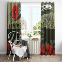 ANZAC Day We Remember Window Curtain Maori Silver Fern Camouflage Motif LT9 - Polynesian Pride
