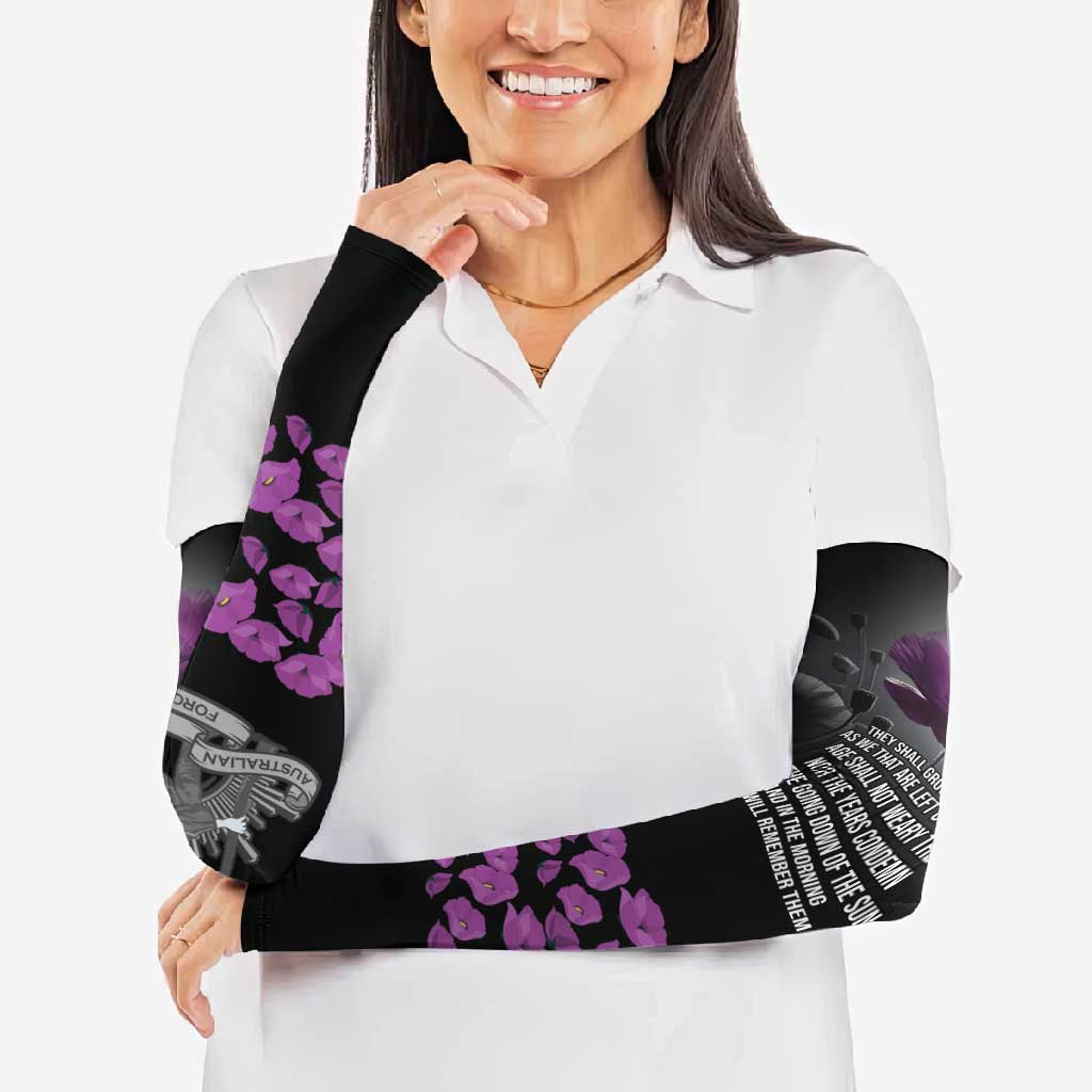 ANZAC Day Remembrance Arm Sleeves Purple Poppy We Will Remember Them LT9 - Polynesian Pride
