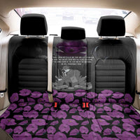 ANZAC Day Remembrance Back Car Seat Cover Purple Poppy We Will Remember Them