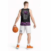 ANZAC Day Remembrance Basketball Jersey Purple Poppy We Will Remember Them LT9 - Polynesian Pride
