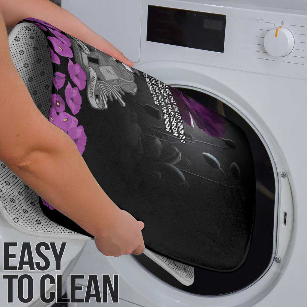 ANZAC Day Remembrance Bathroom Set Purple Poppy We Will Remember Them