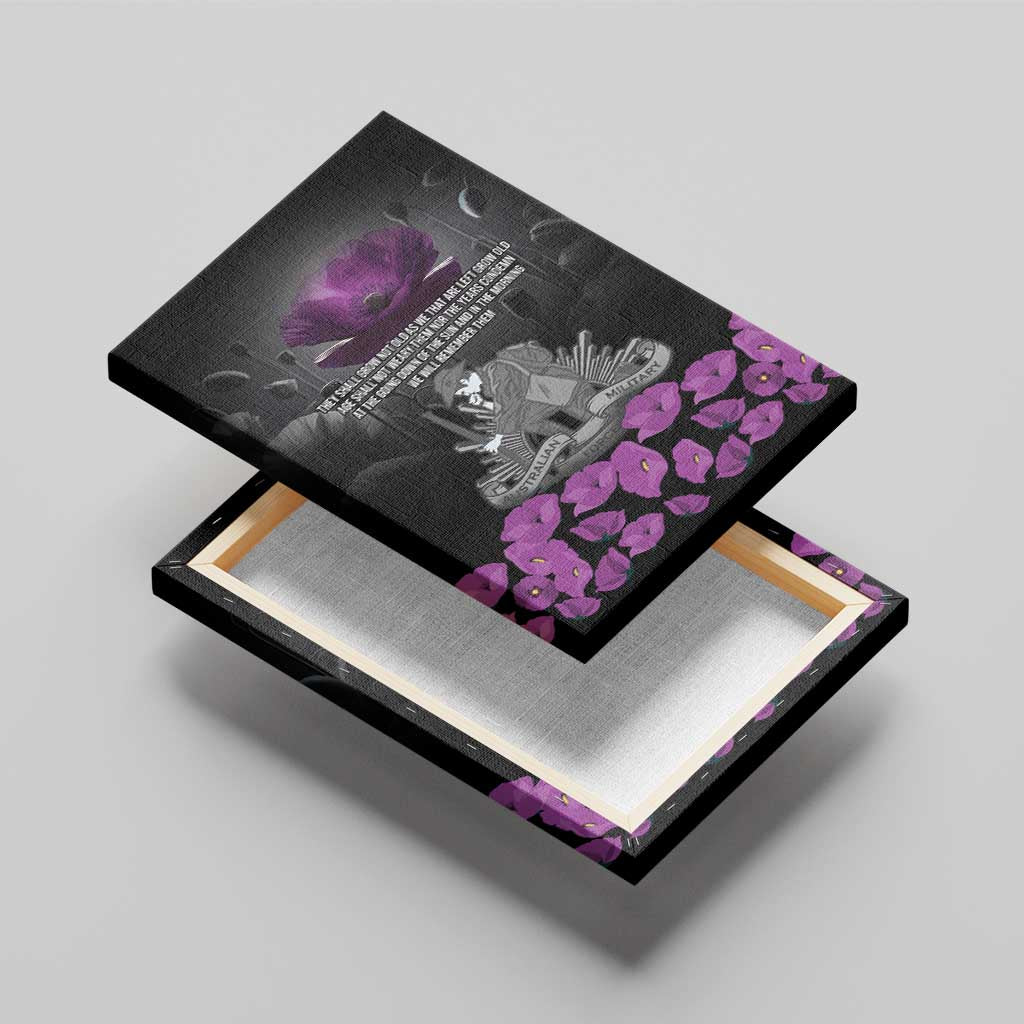 ANZAC Day Remembrance Canvas Wall Art Purple Poppy We Will Remember Them LT9 - Polynesian Pride