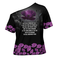 ANZAC Day Remembrance Cross Shoulder Shirt Purple Poppy We Will Remember Them LT9 - Polynesian Pride