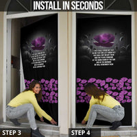 ANZAC Day Remembrance Door Cover Purple Poppy We Will Remember Them LT9 - Polynesian Pride