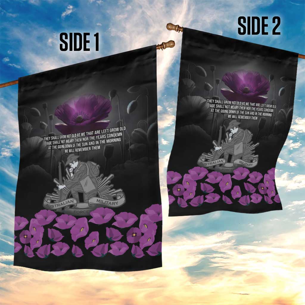 ANZAC Day Remembrance Garden Flag Purple Poppy We Will Remember Them LT9 - Polynesian Pride