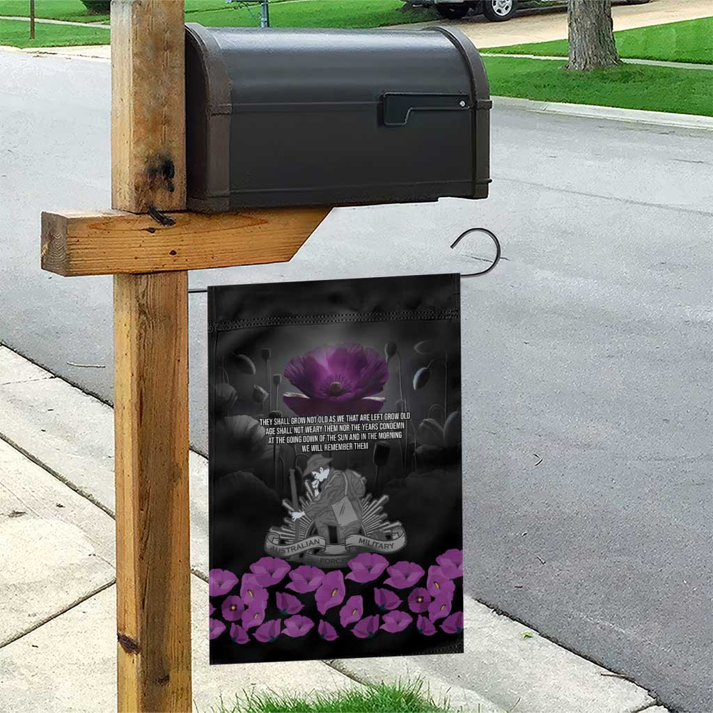 ANZAC Day Remembrance Garden Flag Purple Poppy We Will Remember Them LT9 - Polynesian Pride
