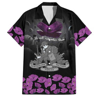 ANZAC Day Remembrance Hawaiian Shirt Purple Poppy We Will Remember Them