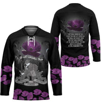ANZAC Day Remembrance Hockey Jersey Purple Poppy We Will Remember Them LT9 - Polynesian Pride