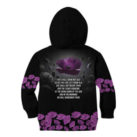 ANZAC Day Remembrance Kid Hoodie Purple Poppy We Will Remember Them LT9 - Polynesian Pride