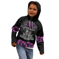 ANZAC Day Remembrance Kid Hoodie Purple Poppy We Will Remember Them LT9 - Polynesian Pride