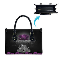 ANZAC Day Remembrance Leather Bag Purple Poppy We Will Remember Them LT9 - Polynesian Pride