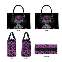 ANZAC Day Remembrance Leather Bag Purple Poppy We Will Remember Them LT9 - Polynesian Pride