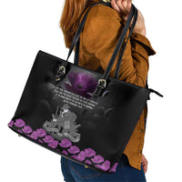 ANZAC Day Remembrance Leather Tote Bag Purple Poppy We Will Remember Them LT9 - Polynesian Pride