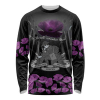 ANZAC Day Remembrance Long Sleeve Shirt Purple Poppy We Will Remember Them