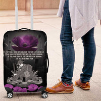 ANZAC Day Remembrance Luggage Cover Purple Poppy We Will Remember Them LT9 Purple - Polynesian Pride