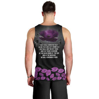 ANZAC Day Remembrance Men Tank Top Purple Poppy We Will Remember Them LT9 - Polynesian Pride
