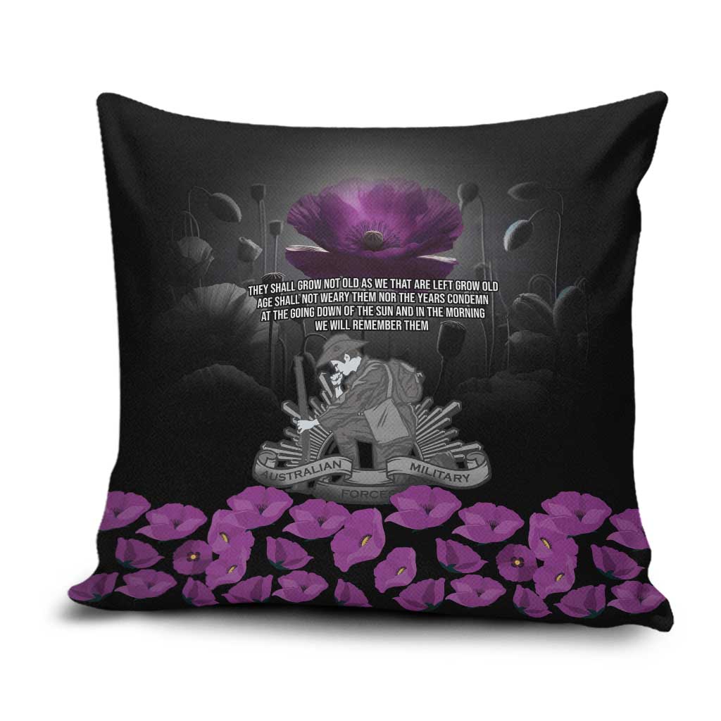 ANZAC Day Remembrance Pillow Cover Purple Poppy We Will Remember Them LT9 Purple - Polynesian Pride