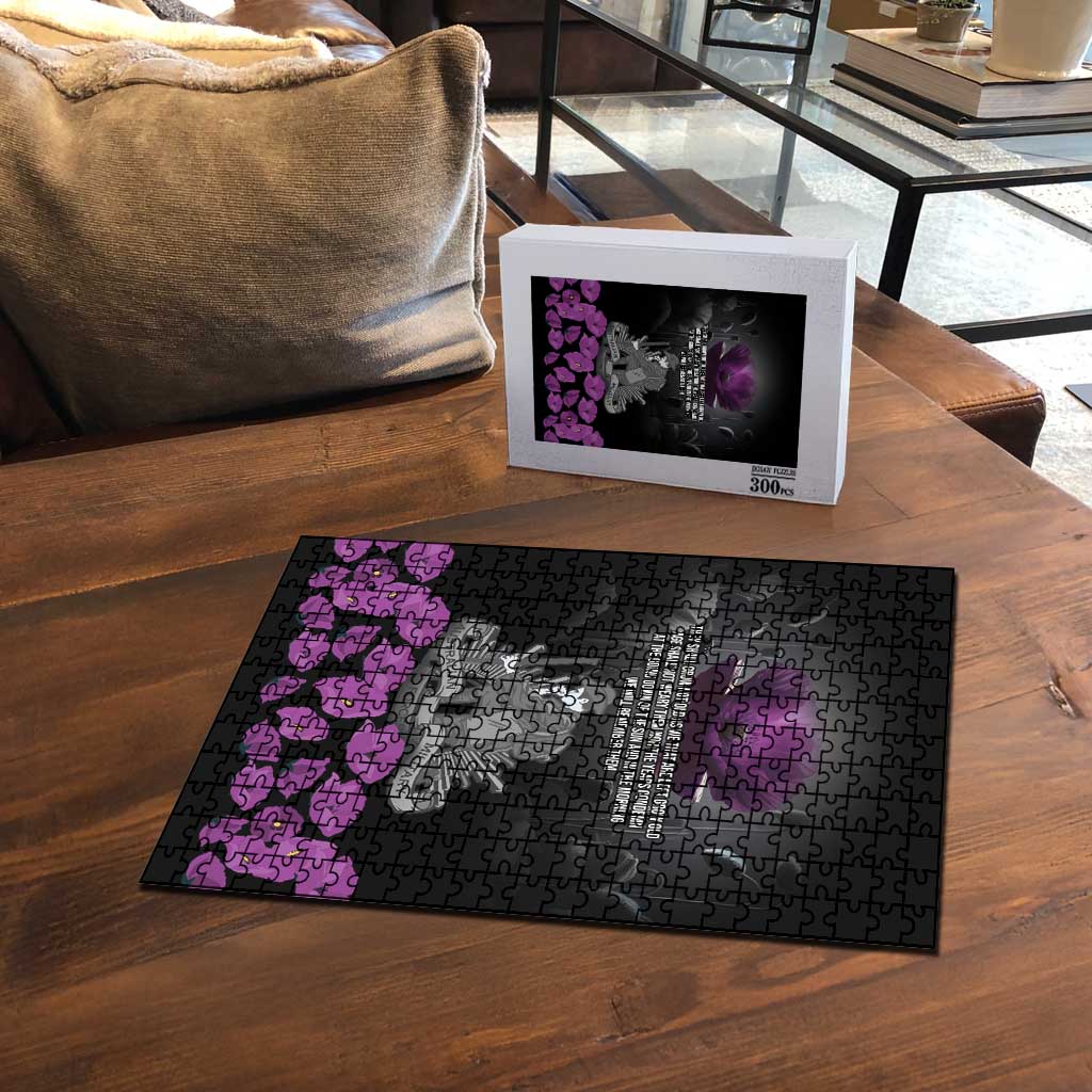 ANZAC Day Remembrance Puzzle Purple Poppy We Will Remember Them LT9 - Polynesian Pride