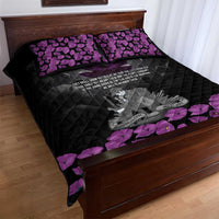 ANZAC Day Remembrance Quilt Bed Set Purple Poppy We Will Remember Them LT9 - Polynesian Pride