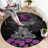 ANZAC Day Remembrance Round Carpet Purple Poppy We Will Remember Them LT9 - Polynesian Pride