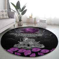 ANZAC Day Remembrance Round Carpet Purple Poppy We Will Remember Them LT9 - Polynesian Pride