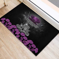 ANZAC Day Remembrance Rubber Doormat Purple Poppy We Will Remember Them LT9 - Polynesian Pride