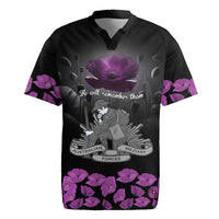 ANZAC Day Remembrance Rugby Jersey Purple Poppy We Will Remember Them LT9 Purple - Polynesian Pride