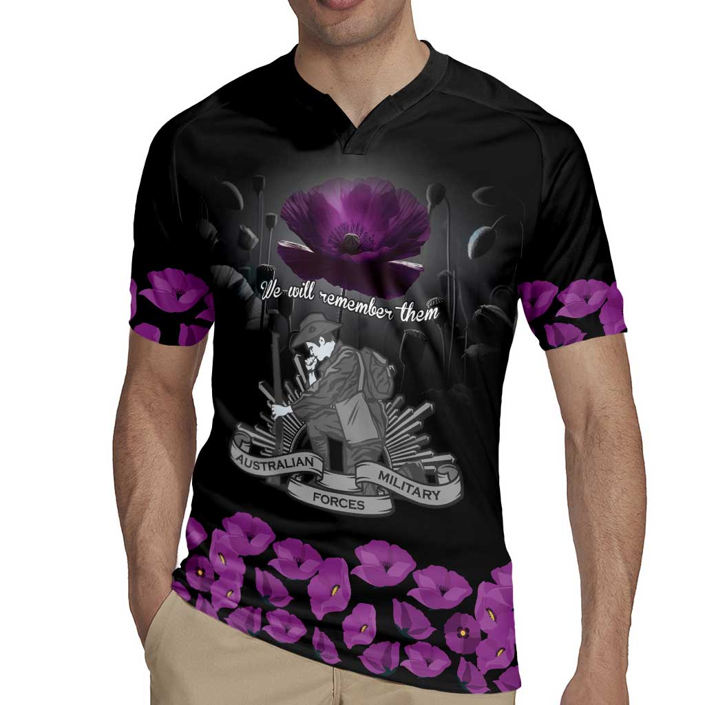 ANZAC Day Remembrance Rugby Jersey Purple Poppy We Will Remember Them LT9 - Polynesian Pride