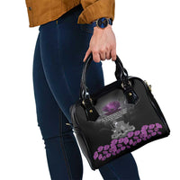 ANZAC Day Remembrance Shoulder Handbag Purple Poppy We Will Remember Them LT9 - Polynesian Pride