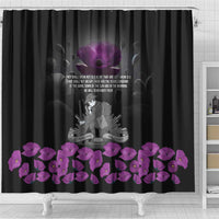 ANZAC Day Remembrance Shower Curtain Purple Poppy We Will Remember Them LT9 - Polynesian Pride