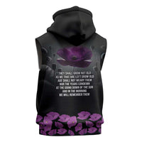 ANZAC Day Remembrance Sleeveless Zip Hoodie Purple Poppy We Will Remember Them LT9 - Polynesian Pride