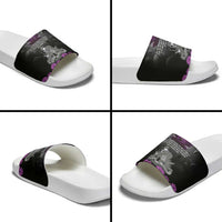ANZAC Day Remembrance Slide Sandals Purple Poppy We Will Remember Them