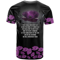 ANZAC Day Remembrance T Shirt Purple Poppy We Will Remember Them LT9 - Polynesian Pride