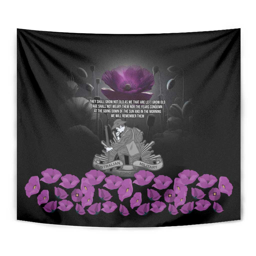 ANZAC Day Remembrance Tapestry Purple Poppy We Will Remember Them LT9 - Polynesian Pride