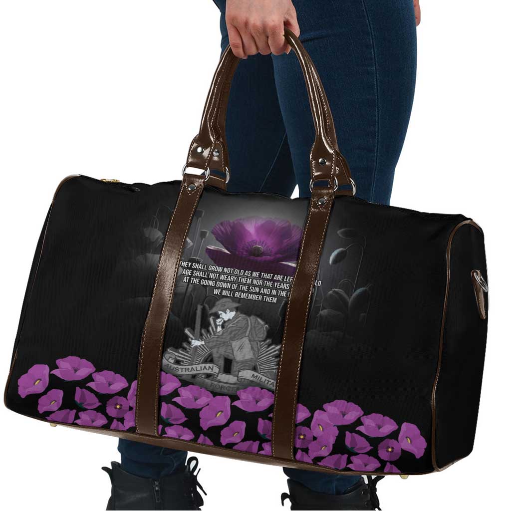 ANZAC Day Remembrance Travel Bag Purple Poppy We Will Remember Them LT9 - Polynesian Pride
