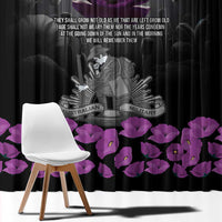 ANZAC Day Remembrance Window Curtain Purple Poppy We Will Remember Them LT9 - Polynesian Pride