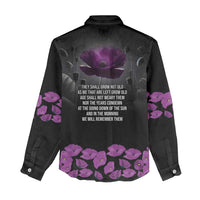 ANZAC Day Remembrance Women Casual Shirt Purple Poppy We Will Remember Them LT9 - Polynesian Pride