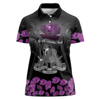 ANZAC Day Remembrance Women Polo Shirt Purple Poppy We Will Remember Them LT9 Female Purple - Polynesian Pride