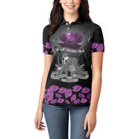 ANZAC Day Remembrance Women Polo Shirt Purple Poppy We Will Remember Them LT9 - Polynesian Pride