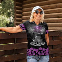 ANZAC Day Remembrance Women Polo Shirt Purple Poppy We Will Remember Them LT9 - Polynesian Pride