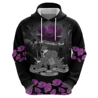 ANZAC Day Remembrance Zip Hoodie Purple Poppy We Will Remember Them LT9 - Polynesian Pride