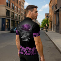 ANZAC Day Remembrance Zipper Polo Shirt Purple Poppy We Will Remember Them LT9 - Polynesian Pride